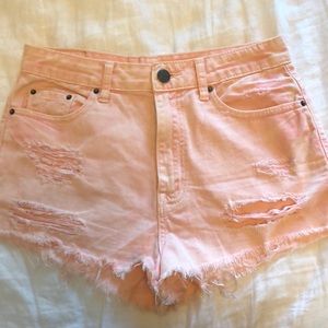 BDG Pink Wash Jean Shorts